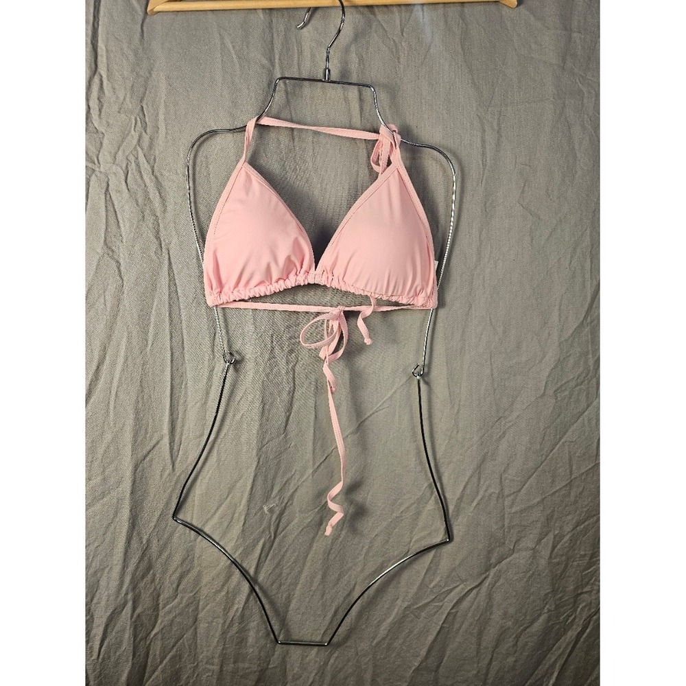 Unbranded Pink Triangle Bikini Top Halter String Swim Top Medium